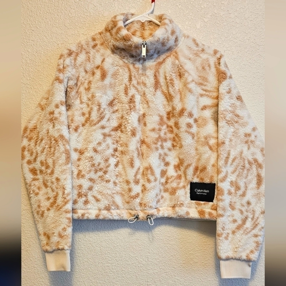 Womens Calvin Klein Performance Fleece Pullover Cropped Jacket size s